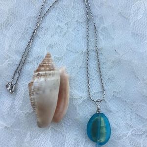 103: Blue Venetian Glass Necklace